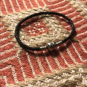 Black Leather pandora bracelet